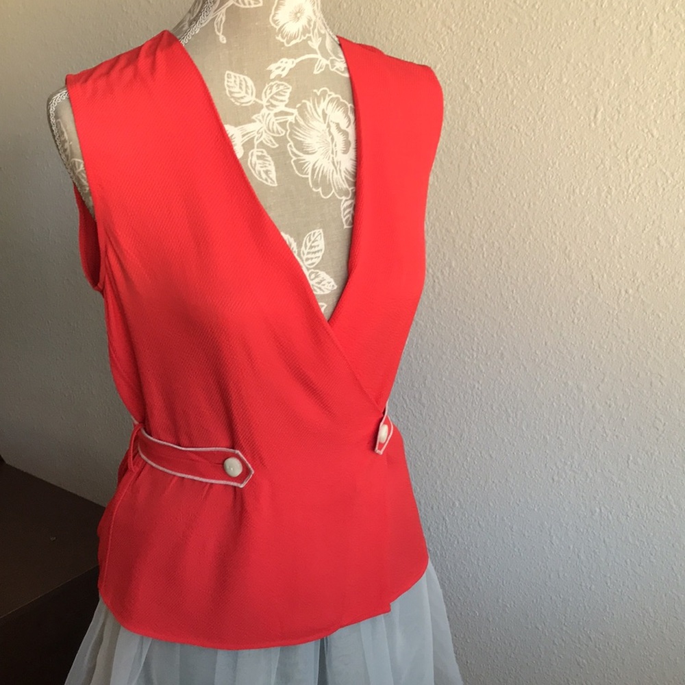 Rag and Bone sleeveless blouse Tabitha in Fire red NWT XS